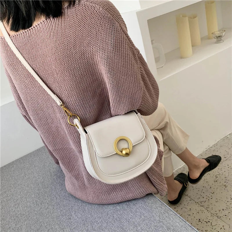 Saddle Crossbody Bag Women PU Leather Hand Shoulder Bag
