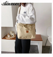 Canvas Crossbody Bag For Women Large-capacity Shoulder Handbag