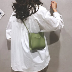 Casual Square Bag Bucket Bag Soft PU Leather Crossbody Bags For Women