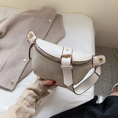 PU Leather Chest bag Chain Fanny Pack Waist Bag Women Waist Pack