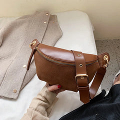 PU Leather Chest bag Chain Fanny Pack Waist Bag Women Waist Pack