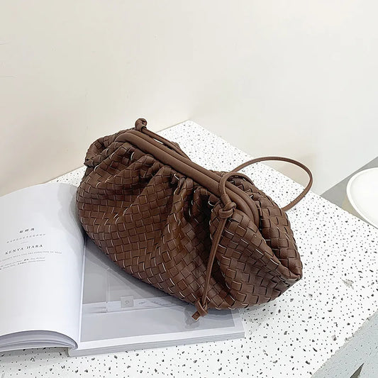 Retro Woven Cloud Female Crossbody Shoulder Bags For Women