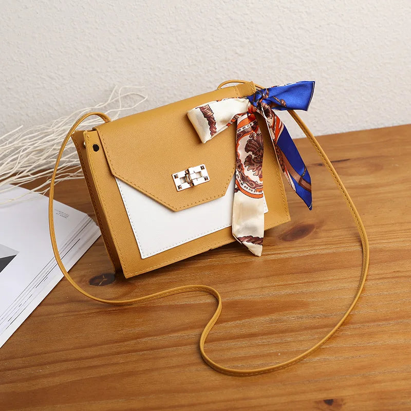 Women's Wild Shoulder Messenger Bag with Ribbon Casual Mobile Phone Change Bag