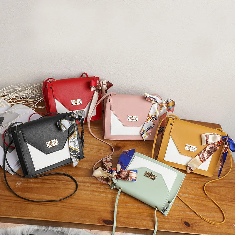 Women's Wild Shoulder Messenger Bag with Ribbon Casual Mobile Phone Change Bag