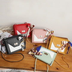 Women's Wild Shoulder Messenger Bag with Ribbon Casual Mobile Phone Change Bag