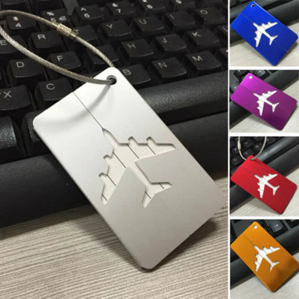 Airplane Shape Luggage Tag Aluminium Alloy Boarding Label Tag