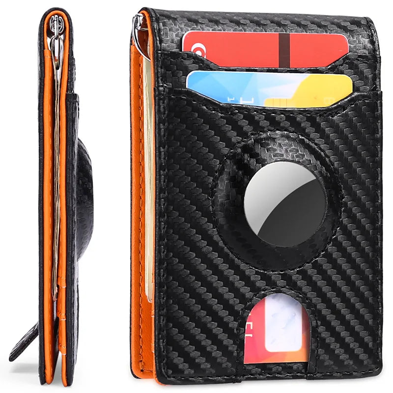 Airtag Wallet RFID Wallet Men Money Clip Slim Short Man Change Purse