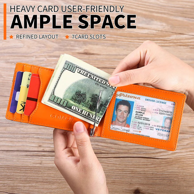 Airtag Wallet RFID Wallet Men Money Clip Slim Short Man Change Purse