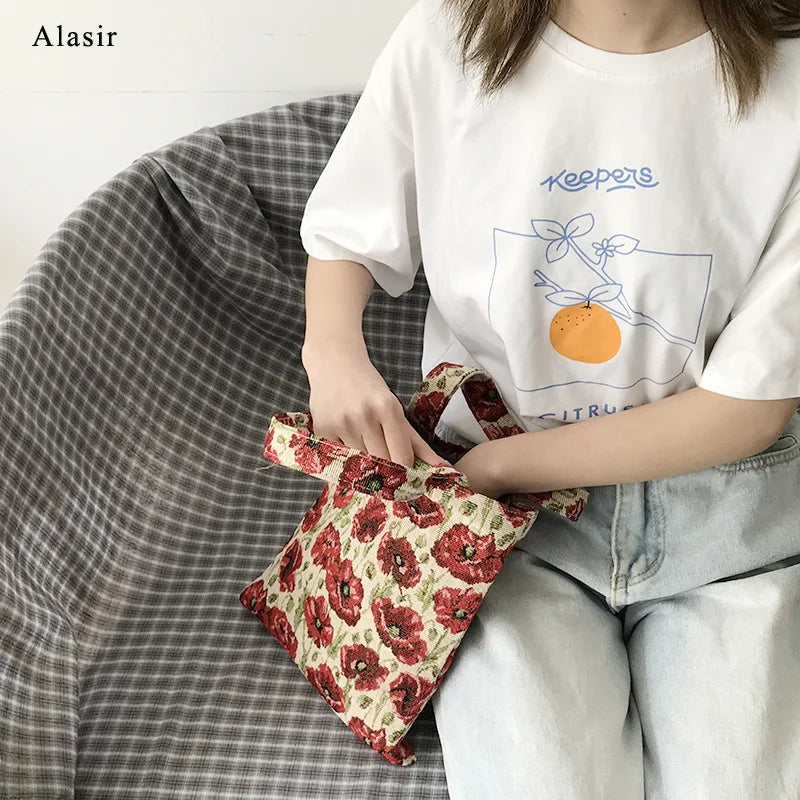 Vintage Canvas Handbag Women Shoulder Mini Casual Tote Bags