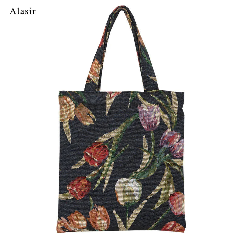 Vintage Canvas Handbag Women Shoulder Mini Casual Tote Bags