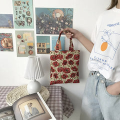 Vintage Canvas Handbag Women Shoulder Mini Casual Tote Bags
