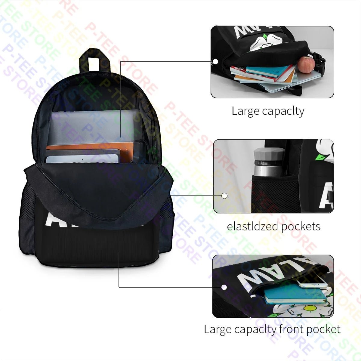 All Leeds Aren't We United Utd Yorkshire Rose Terraces Large Capacity Backpack