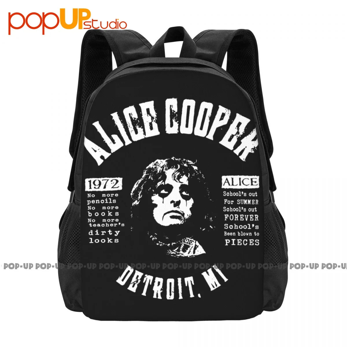 Alice Cooper Schools Out 1972 Backpack Vintage Portable