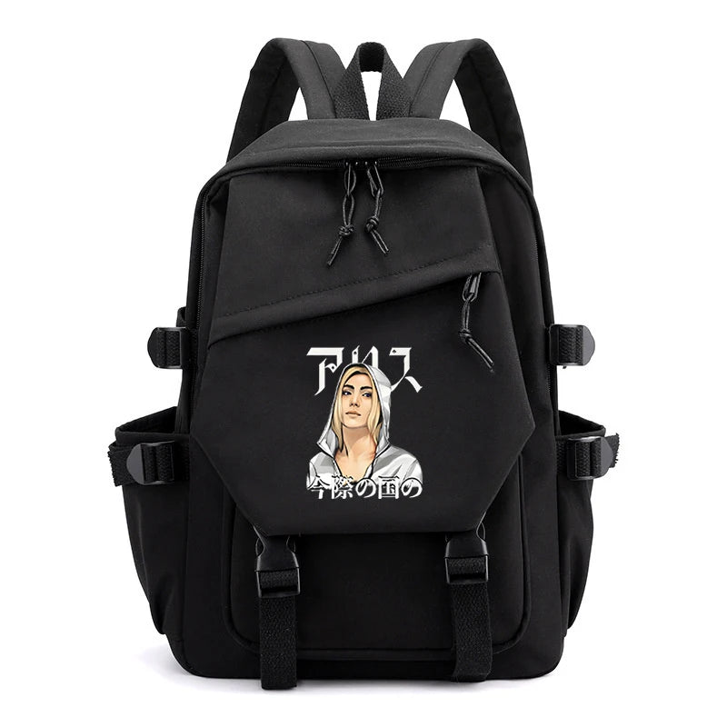 Alice In Borderland Backpacks Cartoon Poker Teenage Storage Bags