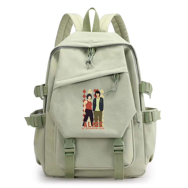 Alice In Borderland Canvas Backpack Harajuku Schoolbag Survival Game Print