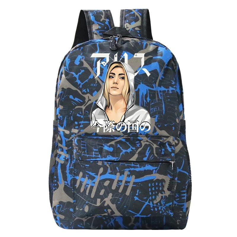 Alice In Borderland Kids School Backpack Anime Bags