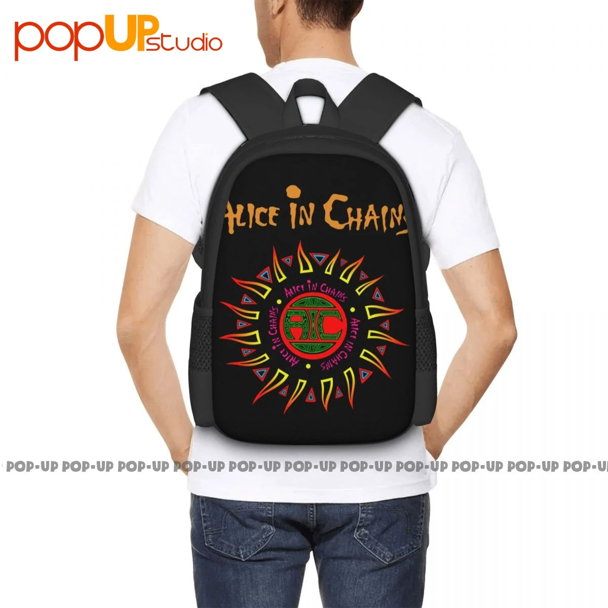 Alice In Chains Backpack Large Capacity Vintage Creative Personalised Multi-func