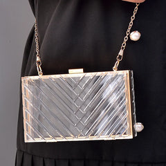 Alirattan Acrylic Transparent Pop Dinner Bags for Women Clutch sac a main femme