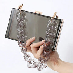 Alirattan Summer Acrylic Bag Square Box Transparent Bag