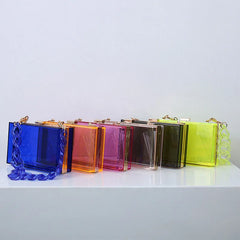Alirattan Summer Acrylic Bag Square Box Transparent Bag
