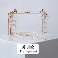 Alirattan Summer Acrylic Bag Square Box Transparent Bag