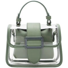 Alirattan Women's Transparent Square Sling Bag PVC Shoulder Bag