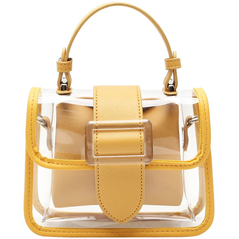 Alirattan Women's Transparent Square Sling Bag PVC Shoulder Bag