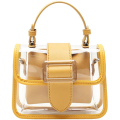 Alirattan Women's Transparent Square Sling Bag PVC Shoulder Bag