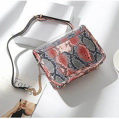 Alirattan Snake Pattern Chain Shoulder Messenger Bag