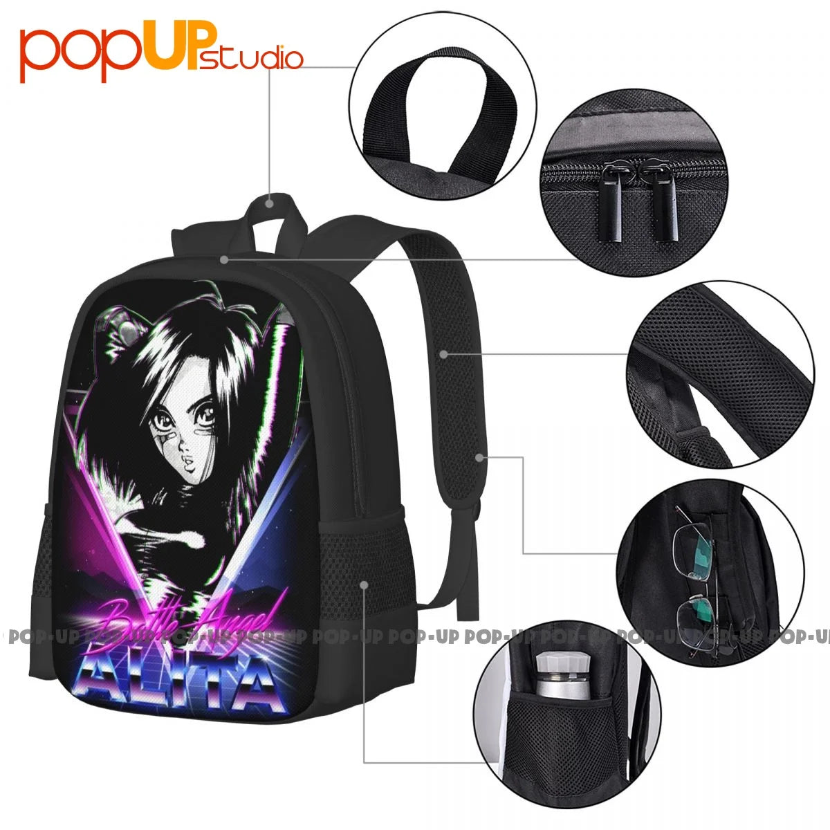 Alita Battle Angel SciFi Backpack Large Capacity Schoolbag Sports Style