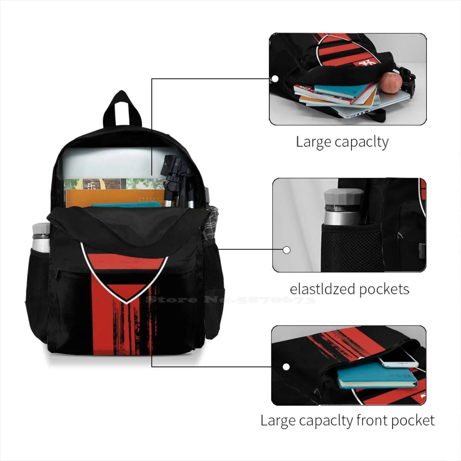 Flamengo De Janeiro Brazil Bag Backpack For Men Women Girls Teenage