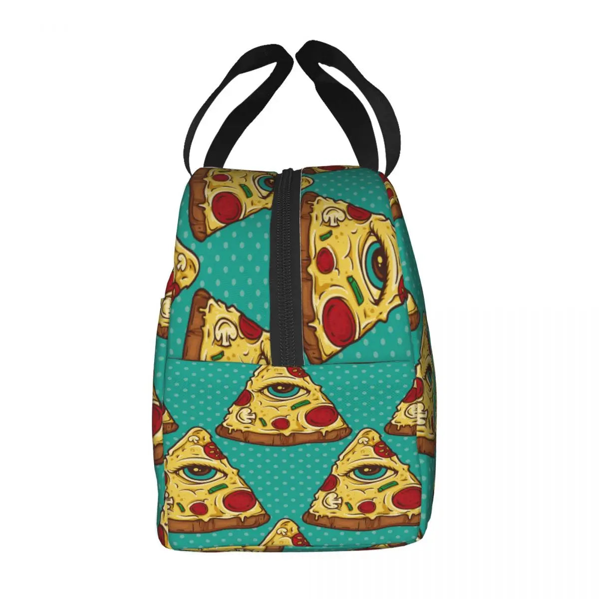 All Seeing Eye Pizza Slice Cooler Bag Zipper Thermal Lunch Box Tote