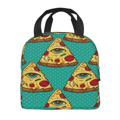 All Seeing Eye Pizza Slice Cooler Bag Zipper Thermal Lunch Box Tote