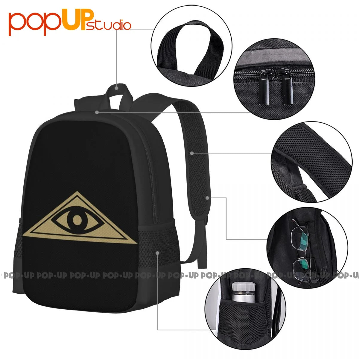 All Seeing Eye Retro Bike Car Masonic Backpack Hot Shoe Bag