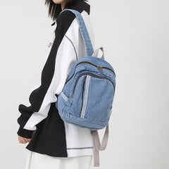 Denim Daypack School Bag for Women Girls