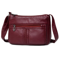 Solid Women Messenger Bag Phone Holder Shoulder Bags Pu Leather Female Handbag
