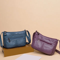 Solid Women Messenger Bag Phone Holder Shoulder Bags Pu Leather Female Handbag