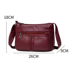Solid Women Messenger Bag Phone Holder Shoulder Bags Pu Leather Female Handbag