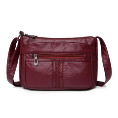 Solid Women Messenger Bag Phone Holder Shoulder Bags Pu Leather Female Handbag