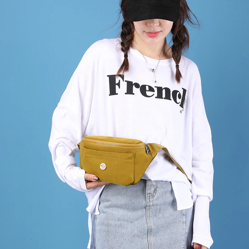 Nylon Crossbody Waist Pack Shoulder Bag for Women