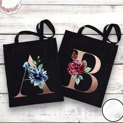 Alphabet Print Bridesmaid Totes Canvas Shopping Bags Bridal Bachelorette