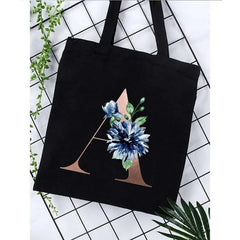 Alphabet Print Bridesmaid Totes Canvas Shopping Bags Bridal Bachelorette