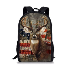 American Flag Animal Pattern School Backpack