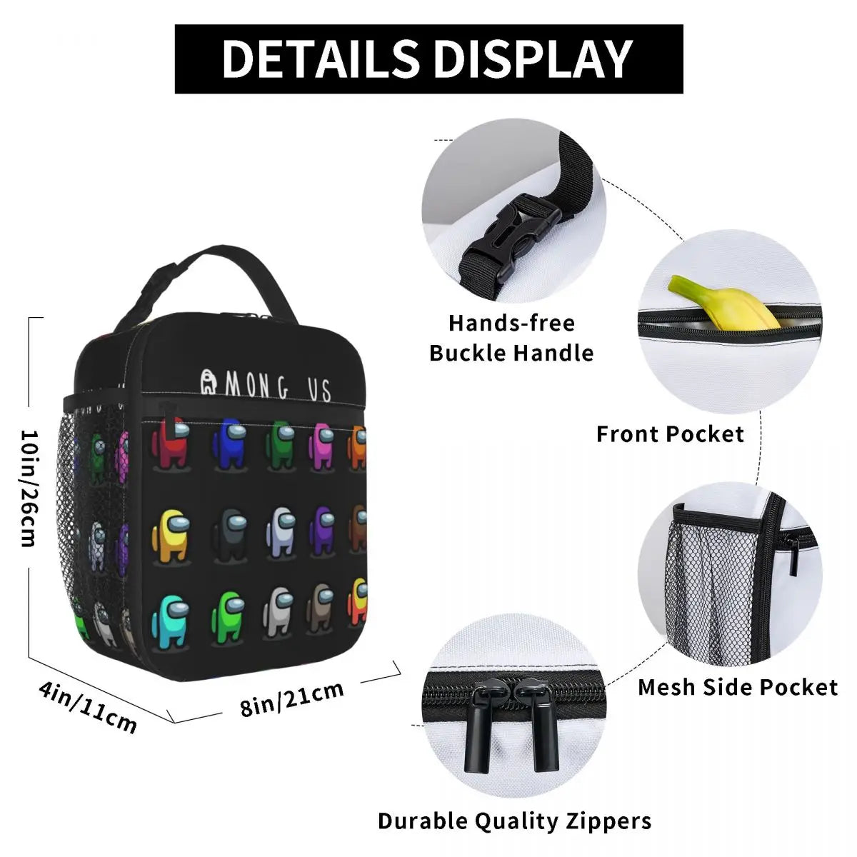 Among Us Insulated Lunch Bag for School Office Reusable Cooler Thermal Lunch Box