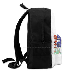 Amsterdam Art Large Capacity Backpack Laptop Travel Bags