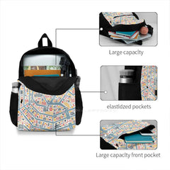 Amsterdam City Map School Bags For Teenage Girls Laptop Travel Bags