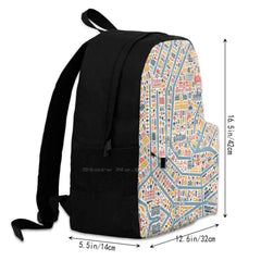 Amsterdam City Map School Bags For Teenage Girls Laptop Travel Bags