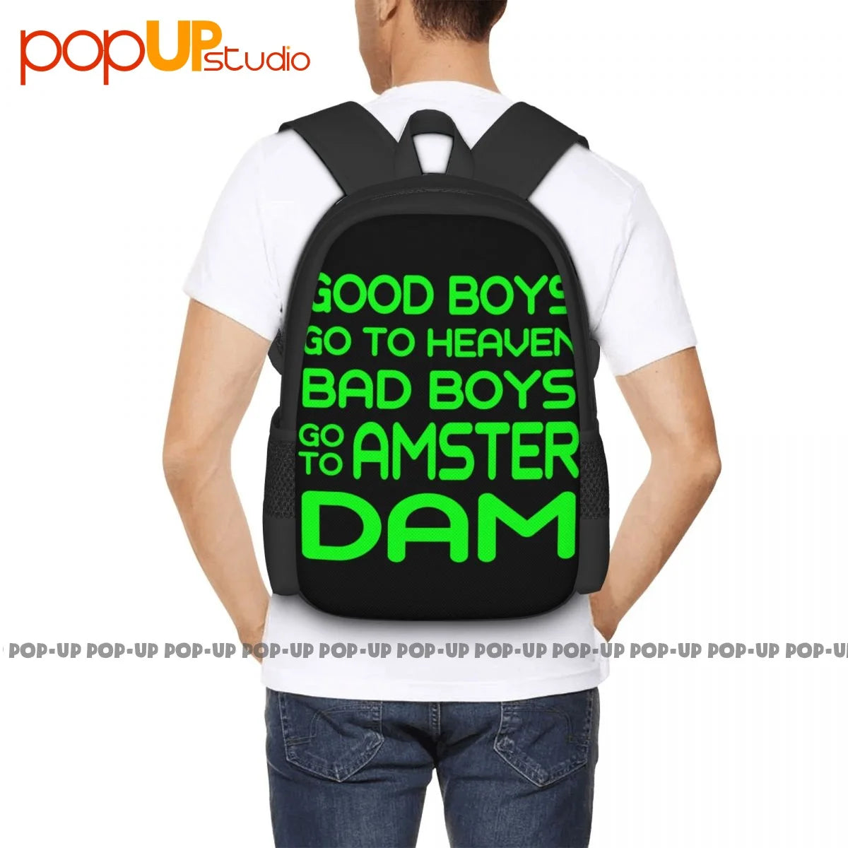 Amsterdam Holland Bad Boys Backpack Large Capacity Bookbag