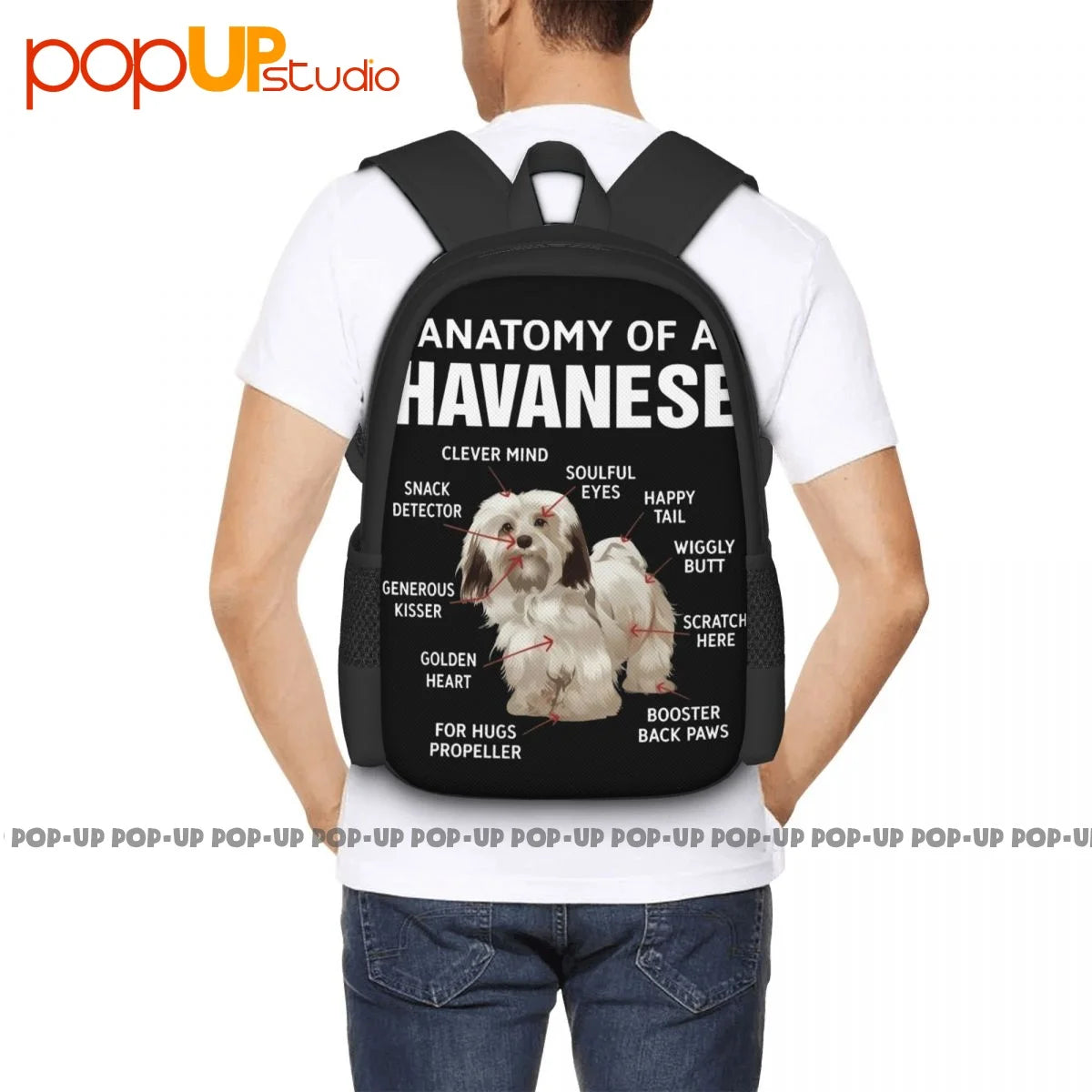 Havanese Dog Dad Backpack - Large Capacity Eco-Friendly Bag