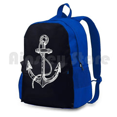 Anchor & Steering Wheel Outdoor Hiking Backpack Waterproof Camping Travel